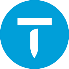 Blue round icon with white uppercase letter "t" for Cape Cod junk removal.