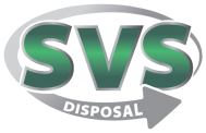 Company logo for SVS Waste Management featuring stylized letters "SVS" encircled by an arrow.